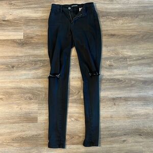 Fashion Nova Black High Rise Skinny Jeans Faded Wash